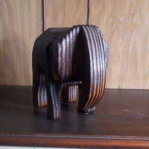 Handcrafted Wooden Elephant Sculpture